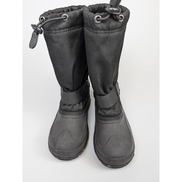 KAMIK Black Insulated Snow Winter Boots Waterproof Kids Size 3 Hook and Loop - Picture 2 of 10